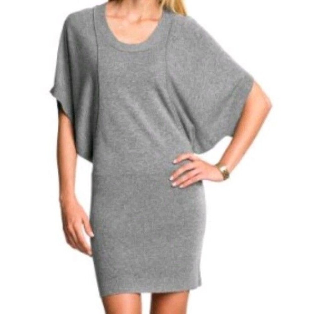 Banana Republic Grey Dolman Sleeves Cashmere Blend Dress Med